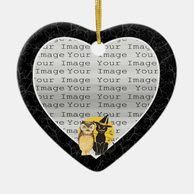 Ornamento Boda de Cat & Owl Halloween (Frente)