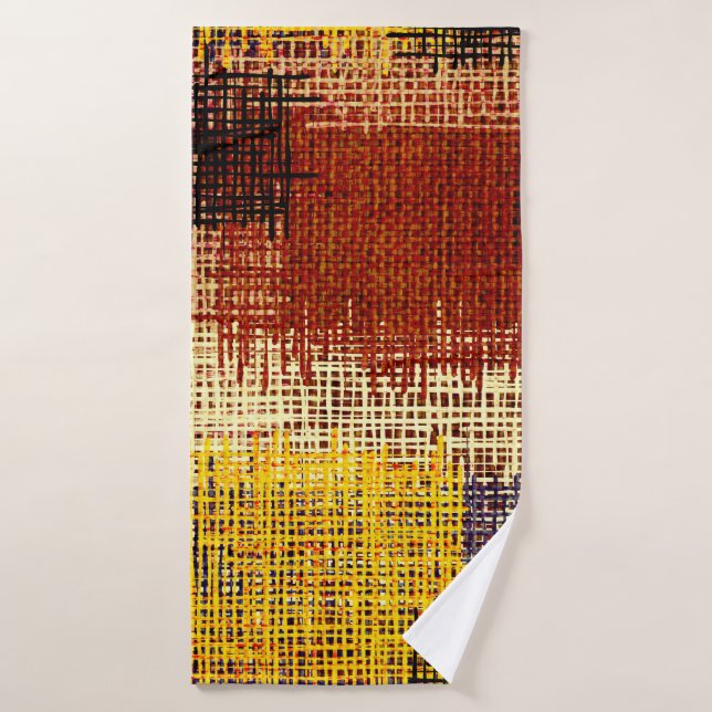 Ornamento bordado, líneas de colores, estilo bohem (Toalla de baño)