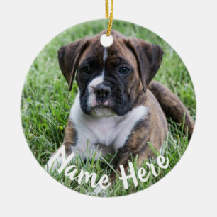 Ornamento Brindle del navidad del perrito del