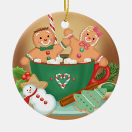 Ornamento caliente del cacao y del pan de jengibre