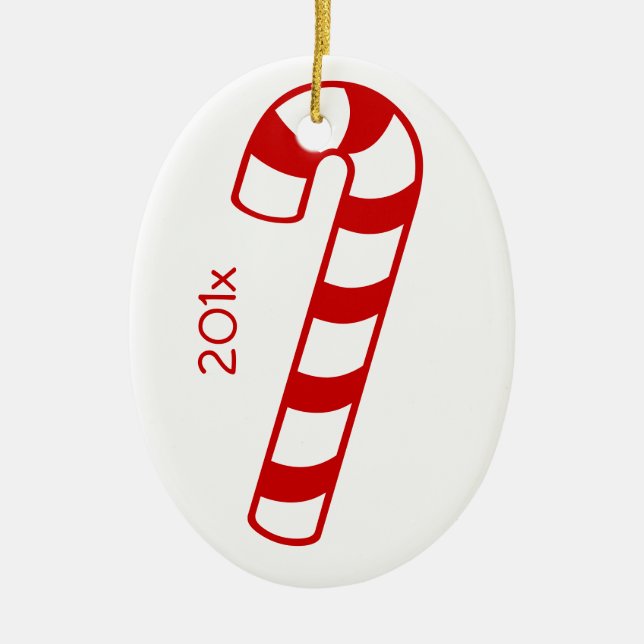Ornamento - Candy Cane con nombre y año (Frente)