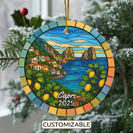 Ornamento capri de vidrio templado personalizado, 