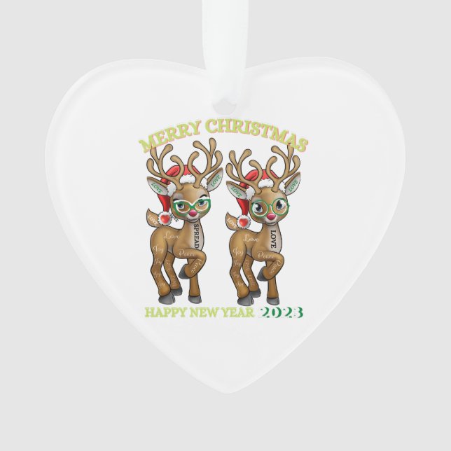 Ornamento cardíaco acrílico brillante (Anverso)