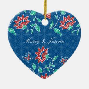 Ornamento cardíaco Boda Aiyana Floral Batik