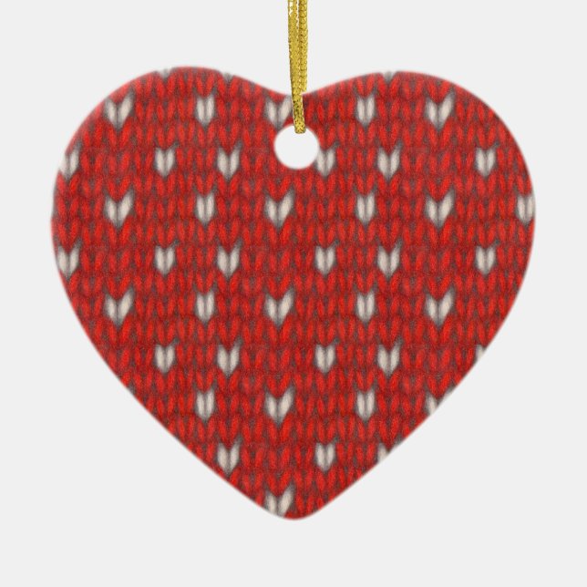 Ornamento cardíaco cerámico HEART KNIT (Frente)