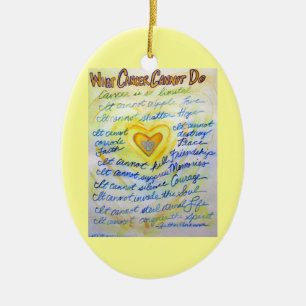 Ornamento cardíaco con cáncer de azul y oro pers