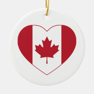Ornamento cardíaco de bandera de Canadá