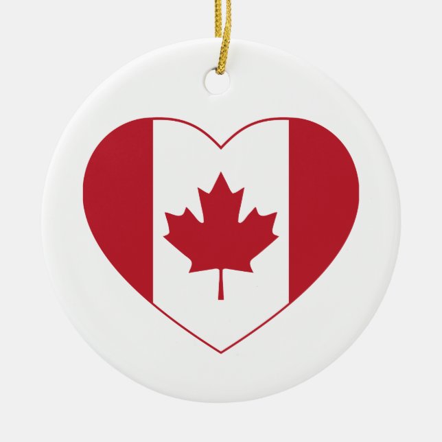 Ornamento cardíaco de bandera de Canadá (Frente)