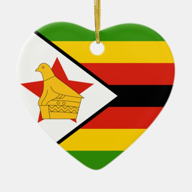 Ornamento cardíaco de bandera de Zimbabue (Frente)