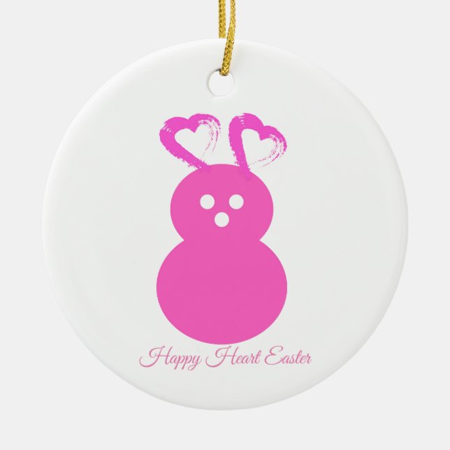 Ornamento cardíaco de conejo de Pascua (Frente)