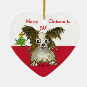 Ornamento cardíaco de perro porcino Personalizado