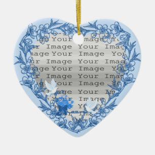 Ornamento cardíaco Dove Personalizado