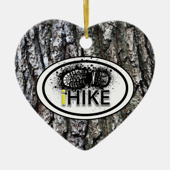 Ornamento cardíaco "iHIKE" personalizado (Frente)