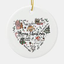 Ornamento cardíaco navidades, adorno navideño