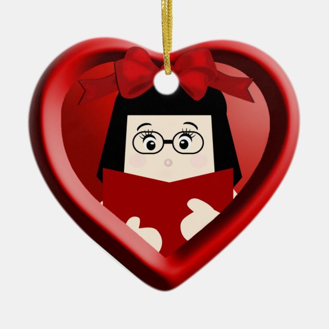 Ornamento cardíaco para niños más grandes del libr (Frente)