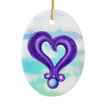 Ornamento cardíaco púrpura de bonito