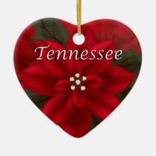 Ornamento cardíaco Tennessee Red Poinsettia