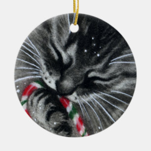 Ornamento CAT de Candy Cane Kitten