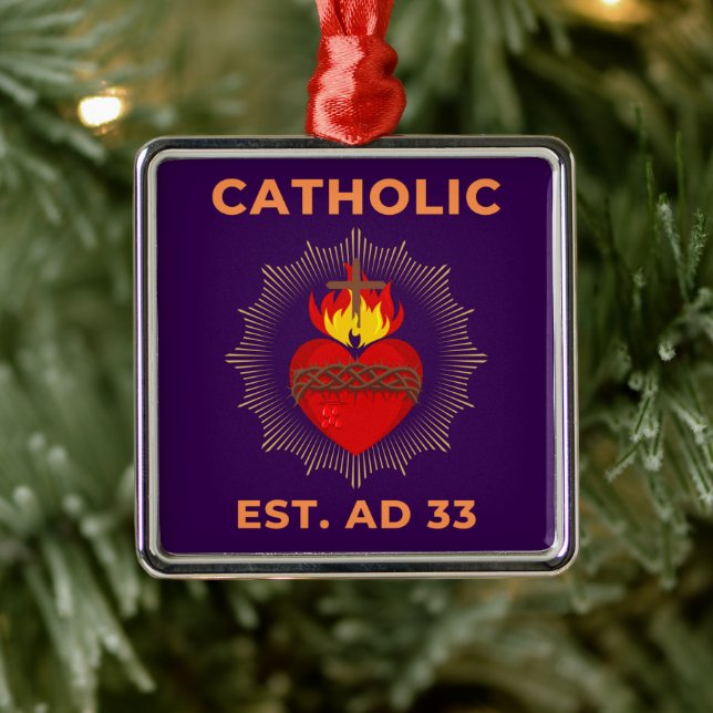 Ornamento católico del Sagrado Corazón AD 33 (Árbol)