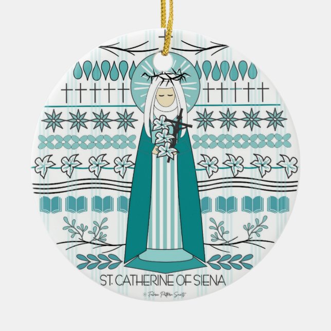 Ornamento católico: Santa Catalina de Siena (Frente)