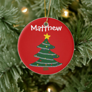 Ornamento - Cerámica - Árbol de Navidad personaliz