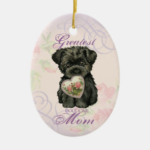 Ornamento cerámico Affenpinscher Heart Mom