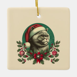 Ornamento cerámico británico de gato de pelo corto