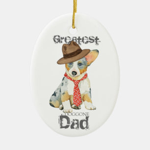 Ornamento cerámico Cardigan Welsh Corgi Dad