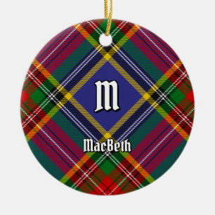 Ornamento cerámico Clan MacBeth Tartan