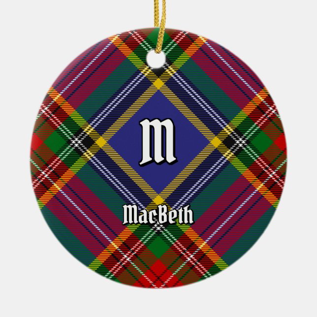 Ornamento cerámico Clan MacBeth Tartan (Frente)