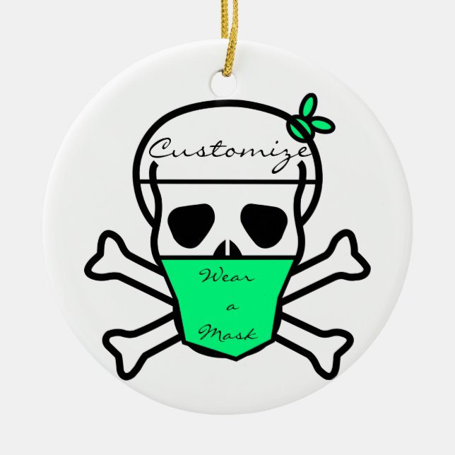 Ornamento cerámico con máscara de calavera Thunder (Frente)