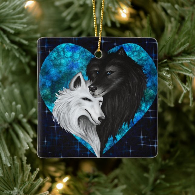 Ornamento cerámico - Corazón de lobo (Árbol)