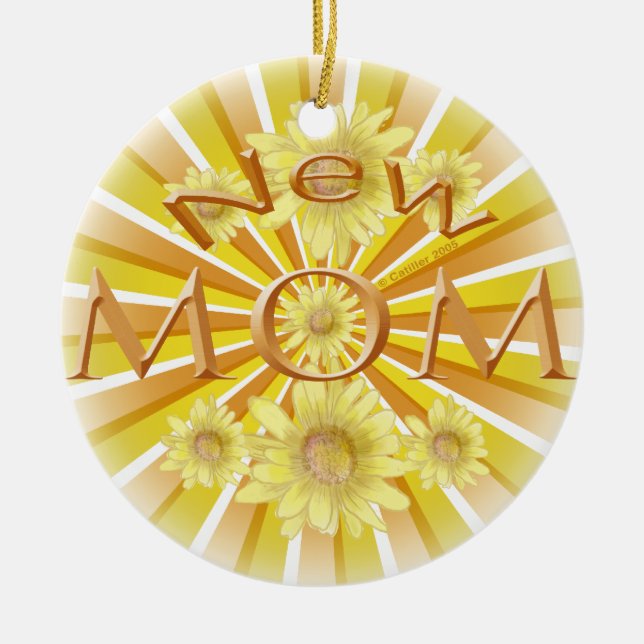 Ornamento cerámico Daisy New Mom (Frente)