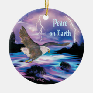 Ornamento cerámico de águila calva