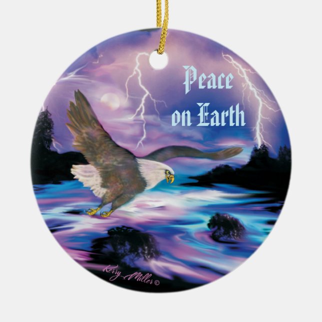 Ornamento cerámico de águila calva (Frente)