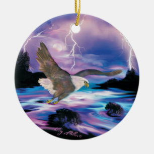 Ornamento cerámico de águila calva