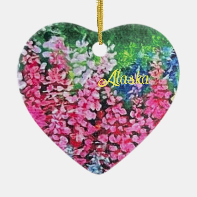 Ornamento cerámico de Alaska Fireweed (Frente)