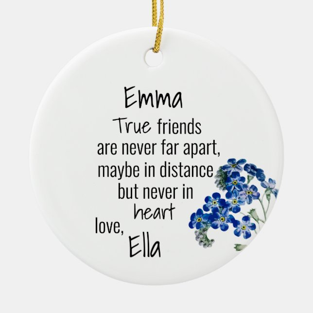 Ornamento cerámico de amistad personalizado (Frente)