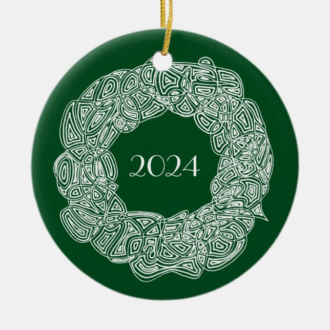 Ornamento cerámico de Año de la Guerra de navidade (Frente)