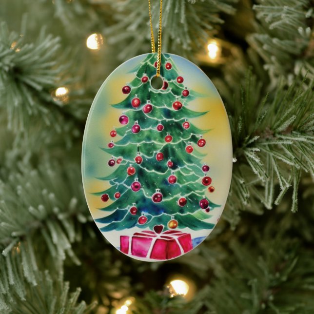 Ornamento cerámico de árbol de Navidad (Árbol)