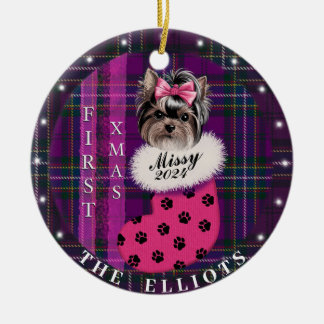 Ornamento cerámico de árbol de navidad personaliza