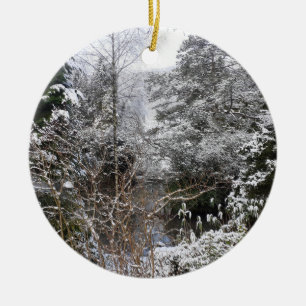 Ornamento cerámico de árboles de nieve