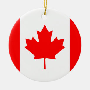 Ornamento cerámico de bandera de Canadá