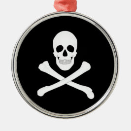 Ornamento cerámico de bandera pirata (Jolly Roger)