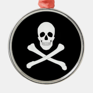Ornamento cerámico de bandera pirata (Jolly Roger)