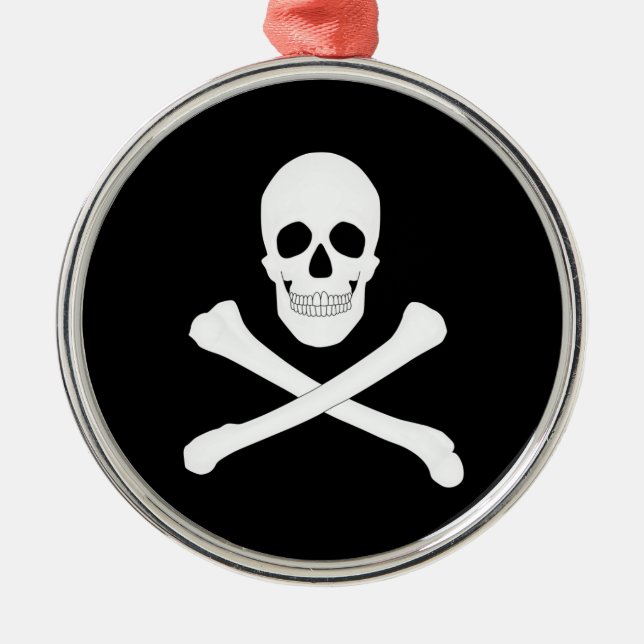 Ornamento cerámico de bandera pirata (Jolly Roger) (Frente)