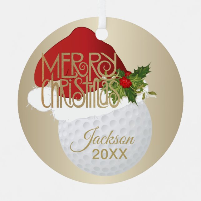 Ornamento cerámico de bolas de golf para navidades (Anverso)