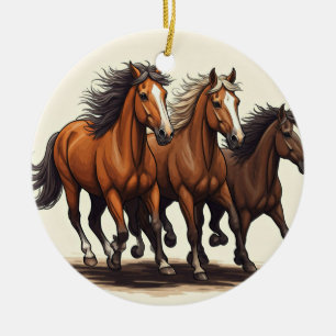 Ornamento cerámico de Carreras dinámica de caballo