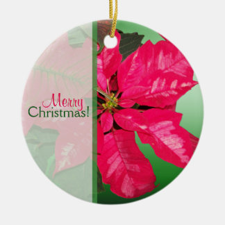 Ornamento cerámico de cerezos navideños Poinsettia