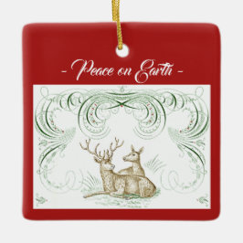 Ornamento cerámico de ciervos navidades